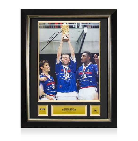 Zinedine Zidane Official 1998 FIFA World Cup ™ Signed and Framed France Photo: 1998 Winner