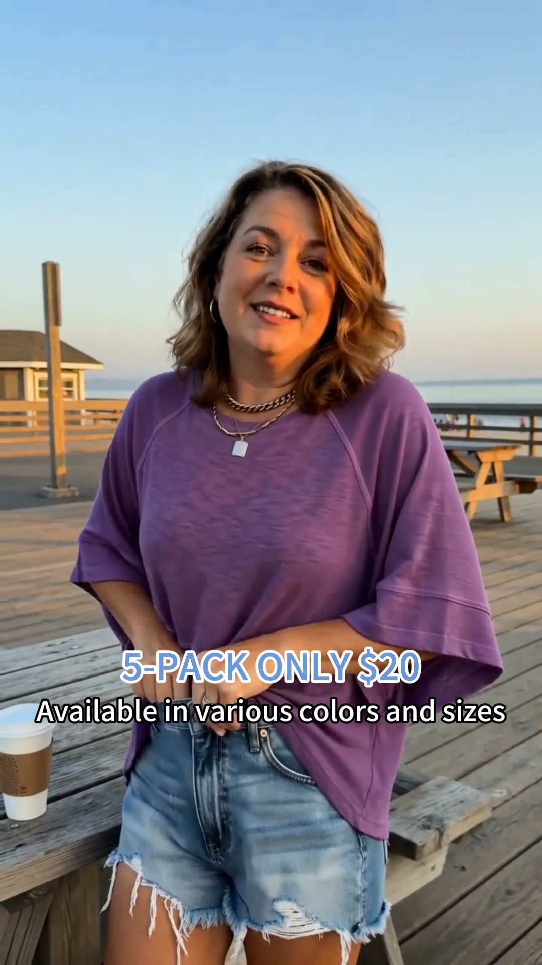 Women's Summer Casual Crewneck Batwing Half-Sleeve Oversized Tshirt - Loose Fit