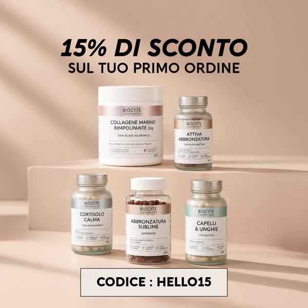 15% sul Primo Ordine | Codice : Hello15