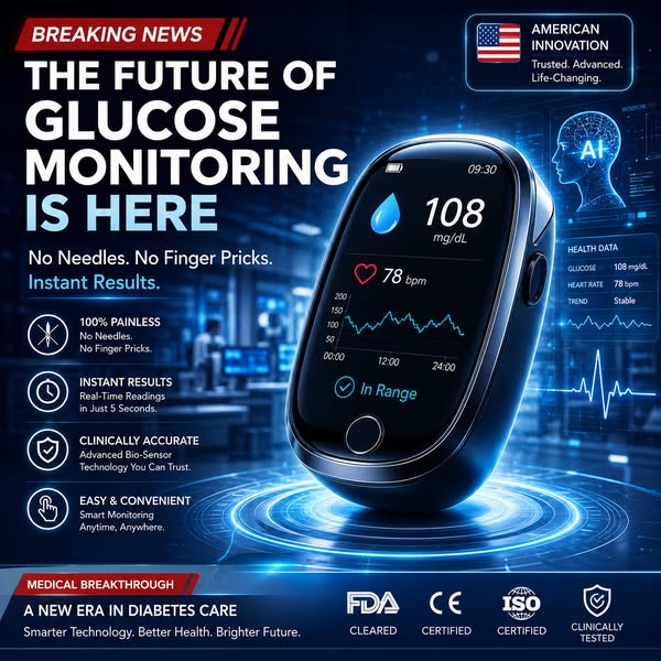 Final 1 Hours – Limited Stock LeftTIWORLD™ Non-Invasive Smart Blood Sugar Tracking Device 99.9% Accuracy (Mayo Clinic Recommended)