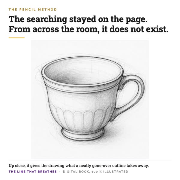 The searching stayed on the page. From across the room, it does not exist.