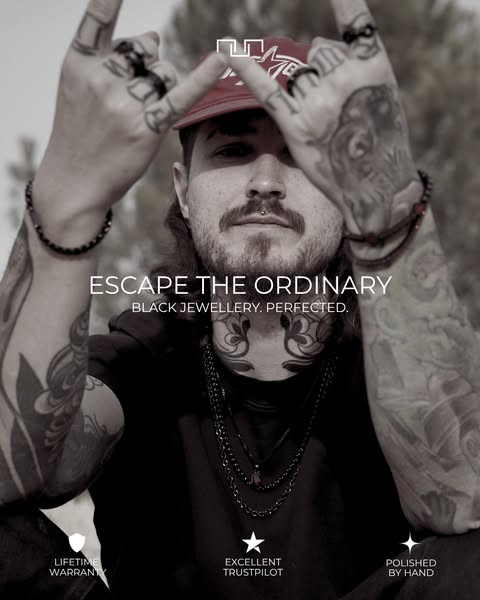 Metzi | Black Jewellery Perfected | Black Chains, Pendants & Rings