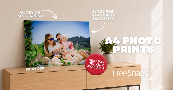 A4 Prints From 99p - Choose from Gloss or Matt.