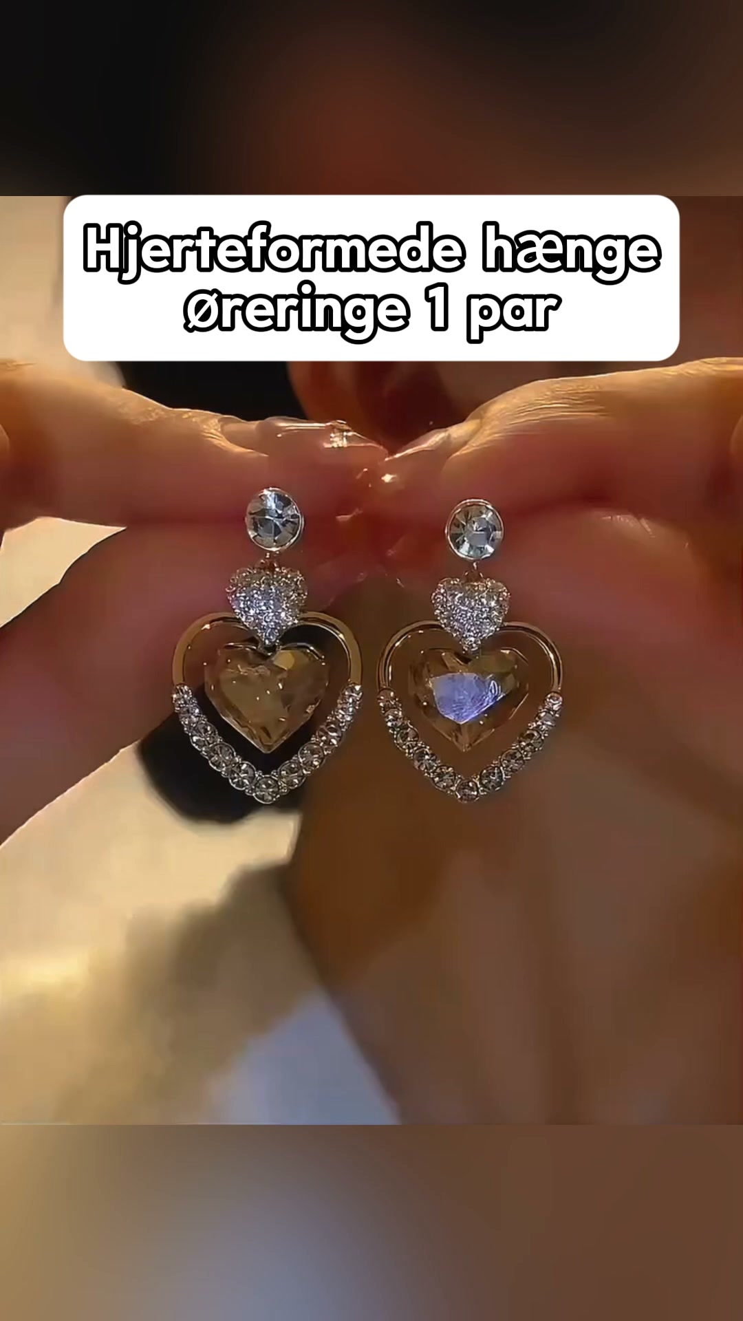 Hjerteformede hængeøreringe 1 par