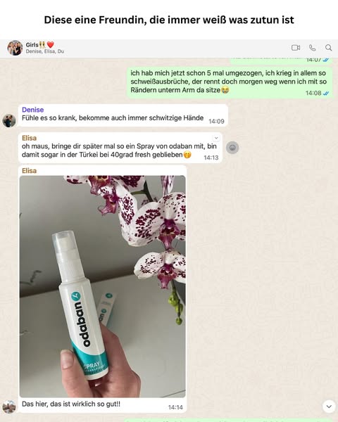 weniger schwitzen = mehr lebensqualität