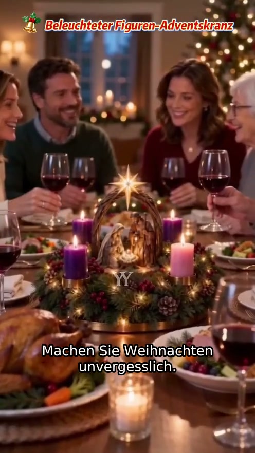 Neu eingetroffen, [50] % Rabatt – Beleuchteter Adventskranz mit Krippenfiguren: Eine heilige vierwöchige Weihnachtstradition