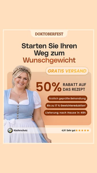 Doktoberfest Special: Kostenloser Versand + 50 % Rabatt auf das Rezept