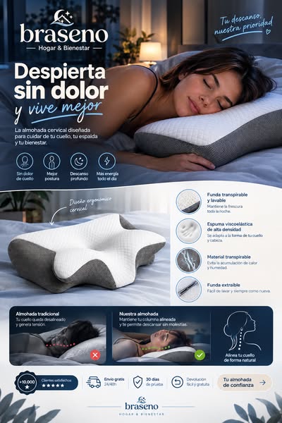 Almohada cervical ergonómica