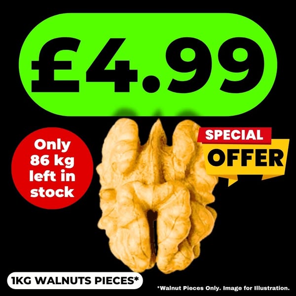 £4.99 – 1kg Walnuts Pieces