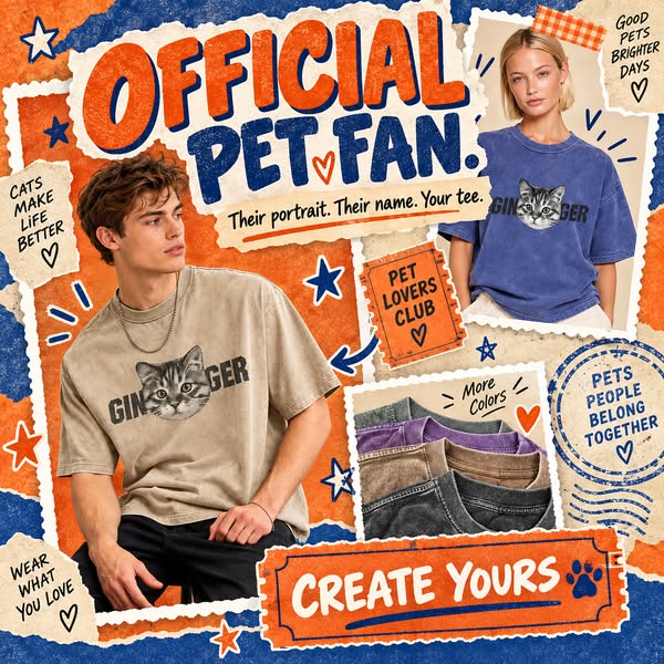Custom Pet Tee, Vintage Vibes