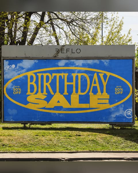 Birthday Sale. Up to 50% Off.