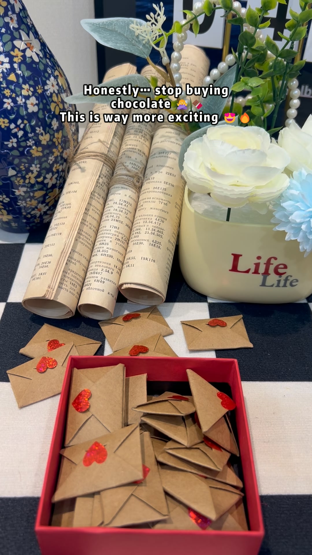 DIY Love Notes Box – Mini Blank Cards & Envelopes for Him Her