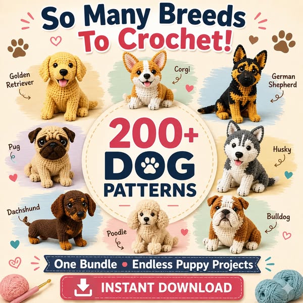 200+ Dog Crochet Patterns