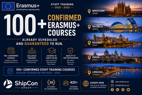 100+ Confirmed Erasmus+ Staff Training Courses