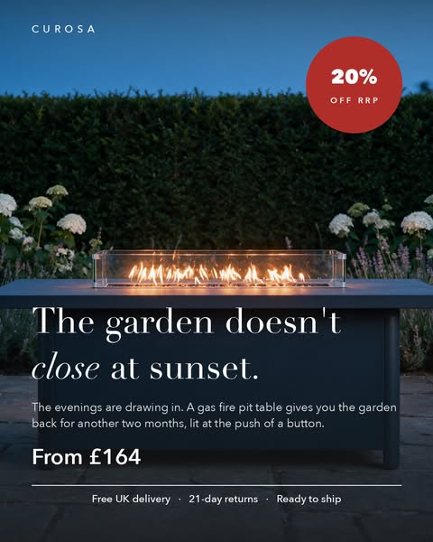 Gas fire pit tables from £164