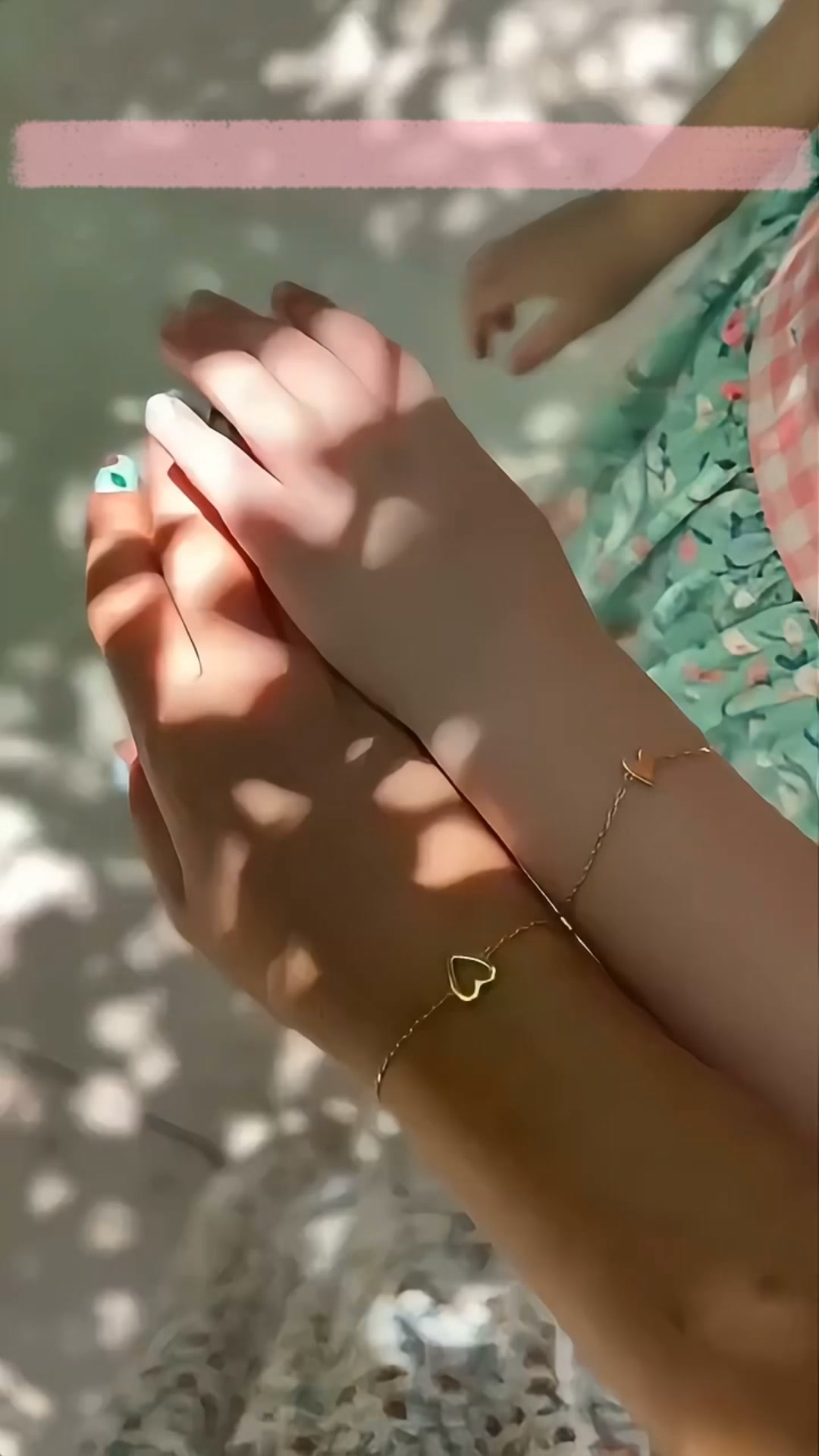 Bracelets cœur assortis avec placage or 14 carats