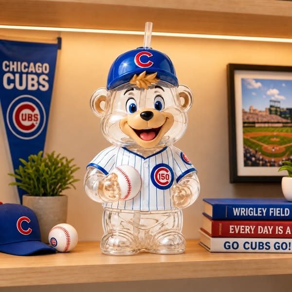 Chicago Baseball Bear Tumbler – 150th Anniversary Mascot Drink Cup
