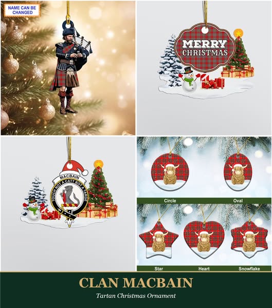 Clan MacBain Tartan Ornaments