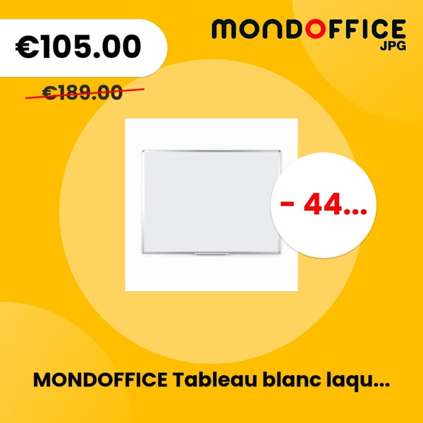 MONDOFFICE Tableau blanc laqué -L.200