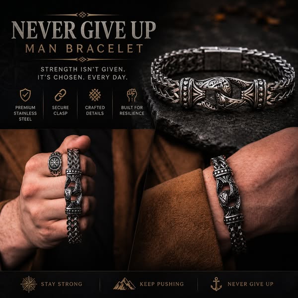Never give up man bracelet Timeless Power