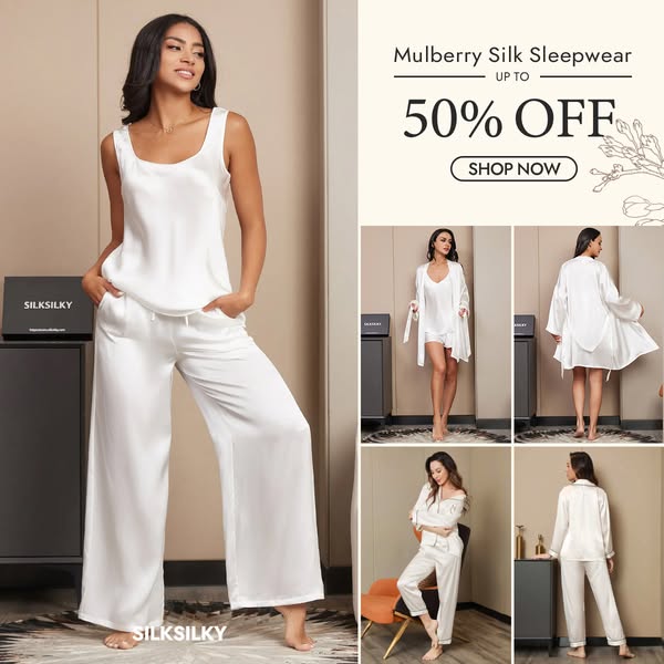BEST-SELLING Silk Pajamas - 50% OFF!