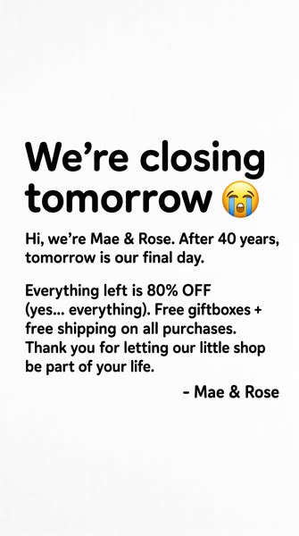 We're Closing...