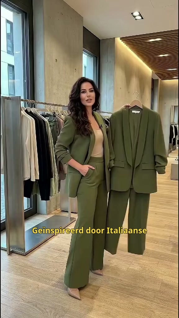 Gratis verzendingDames Colbert Set met Sjaalkraag & Wijde Pijpen Broek – Chic, Comfortabel & Tijdloze Stijl