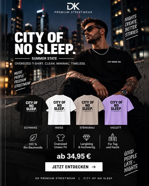 Die Stadt schläft. Du nicht.