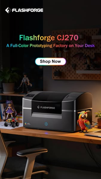 Flashforge CJ270—— Millions of Colors,One Print.The Desktop Full-Color3D Printer with Al Modeling