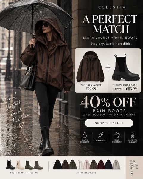 Not too heavy. Not too light. Just right. Water-resistant Ultra-soft lining 30% OFF before it’s gone.