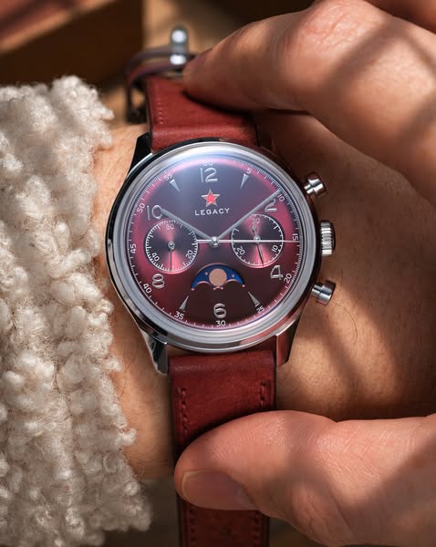Seagull 1963 Legacy Burgundy Edition- 40mm Moonphase - Limited Edition