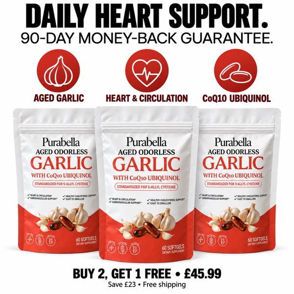 600mg Aged Garlic Extract + 50mg Ubiquinol CoQ10