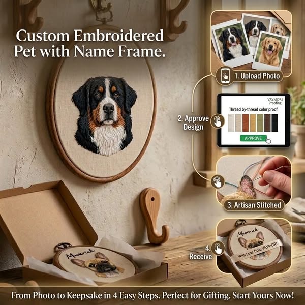 Custom Embroidered Pet Hoop Frame!