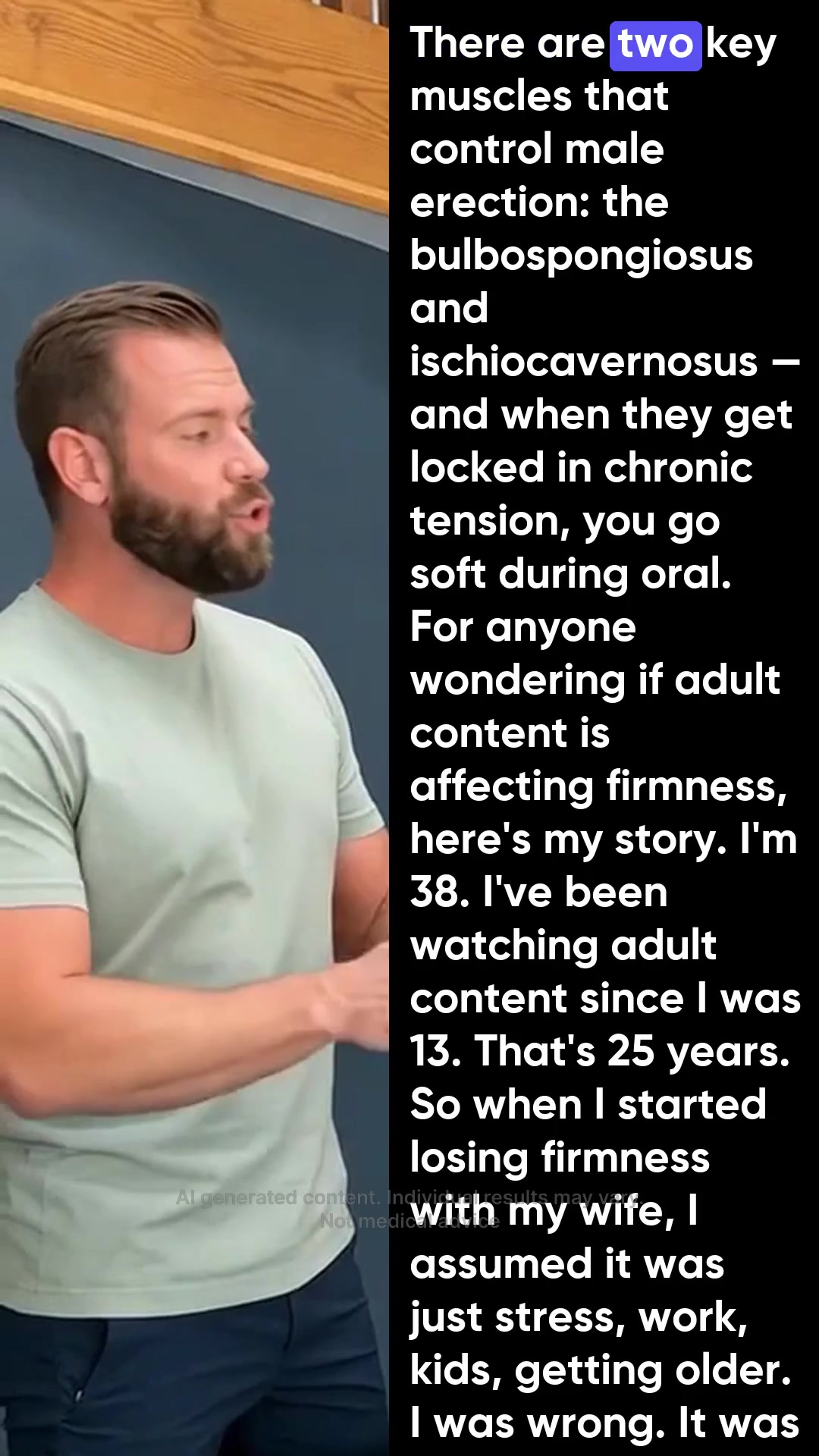 There are two key muscles that control male erection: the bulbospongiosus and ischiocavernosus — and when they get locked in chronic tension