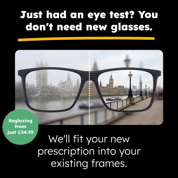 Got a new prescription? We'll fit it into your current frames