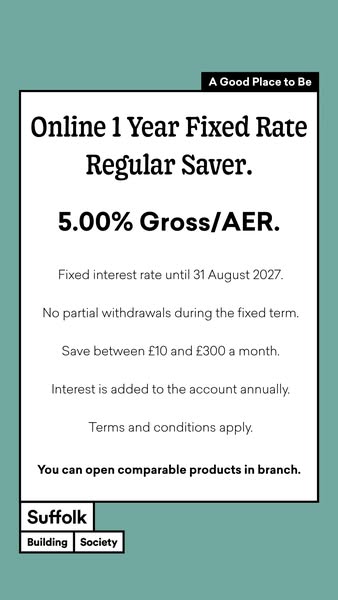 1 Year Fixed Rate Regular Saver - 5% Gross/AER