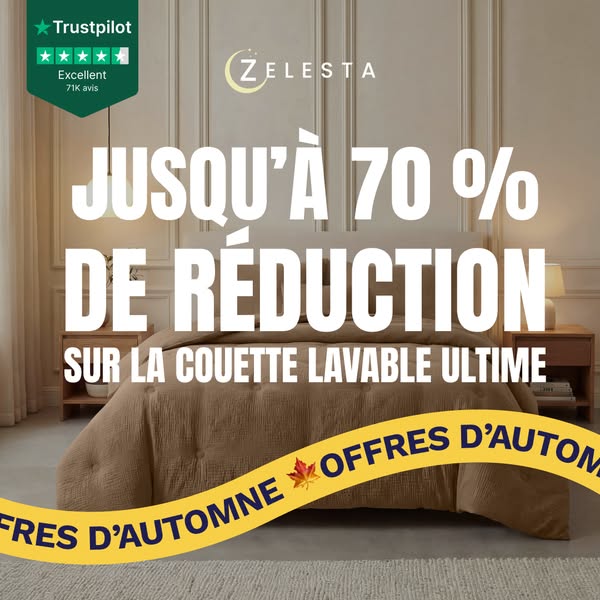 Un automne bien au chaud : jusqu'à -70 % sur toutes les couettes