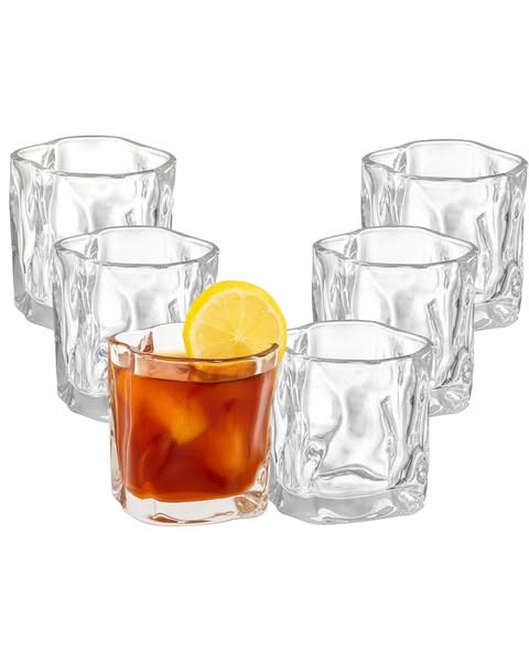 Wave Design Glazenset 150 ml – 6 Stuks – Whiskey- en Waterglazen