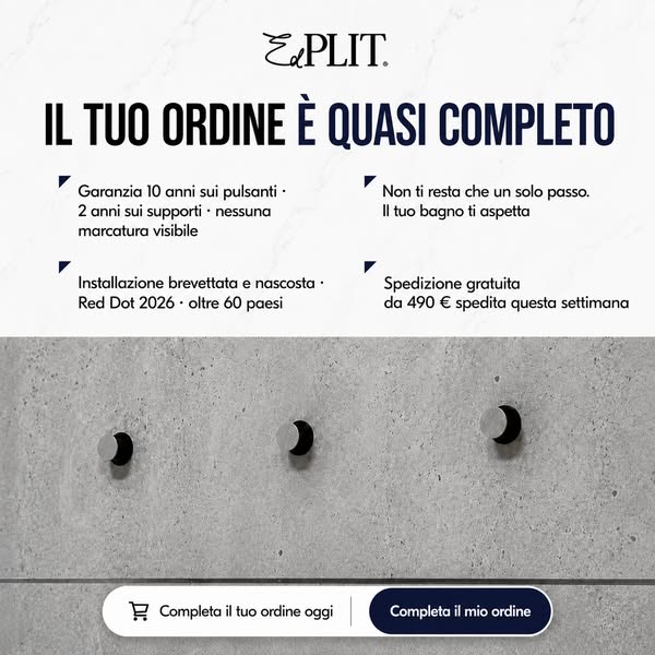 Hai passato mesi a arredare questo bagno. Non lasciare che un semplice bottone di plastica rovini tutto.