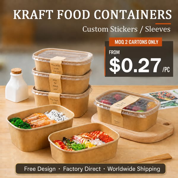 Kraft Food Containers From $0.2654/pc