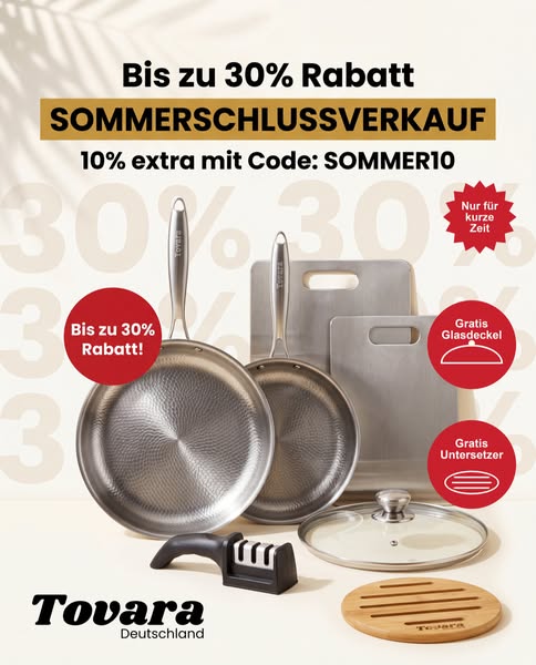 Sommerschlussverkauf: bis zu 30% + 10% extra mit SOMMER10