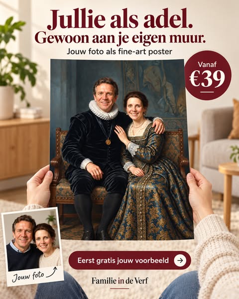 Jullie als adel. Echt aan de muur.
