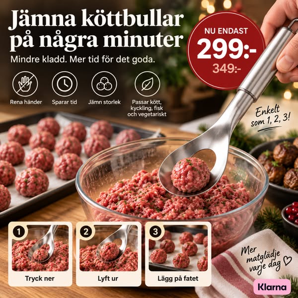 60 köttbullar – utan allt kladd.