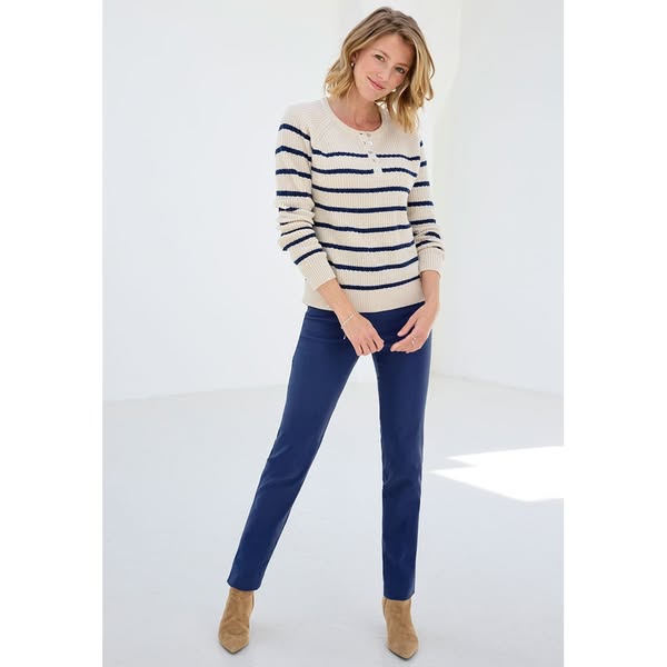 Chloe Easy Fit Slim Leg Trouser - Navy