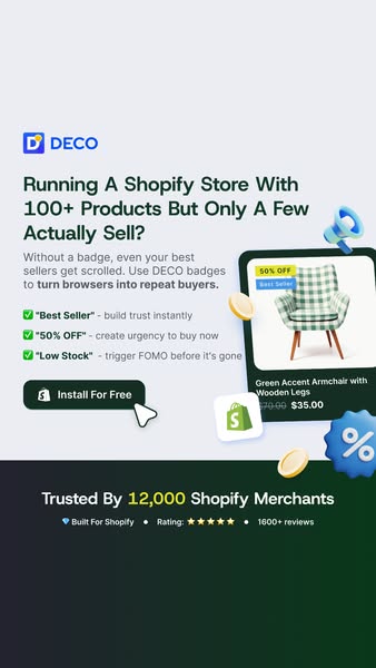 Trusted by 12,000+ Shopify merchants | 5.0 overall rating | Top 1 Shopify product badges & labels app