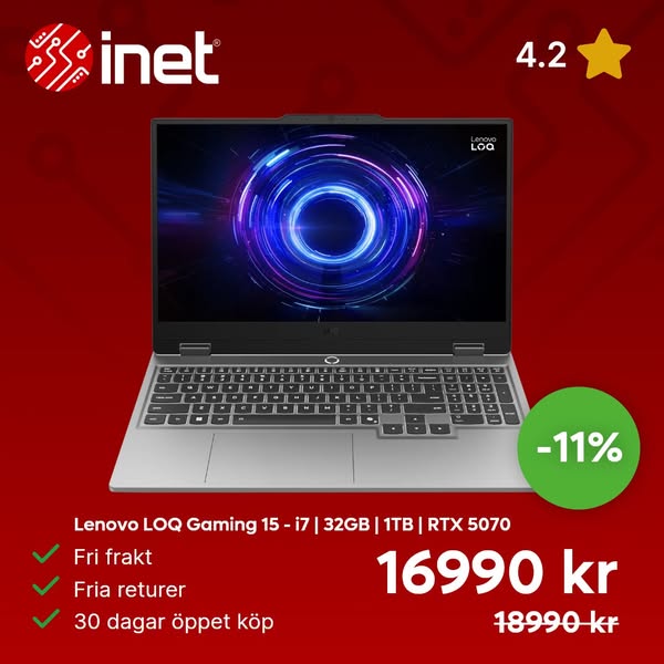 Lenovo LOQ Gaming 15 - i7 | 32GB | 1TB | RTX 5070