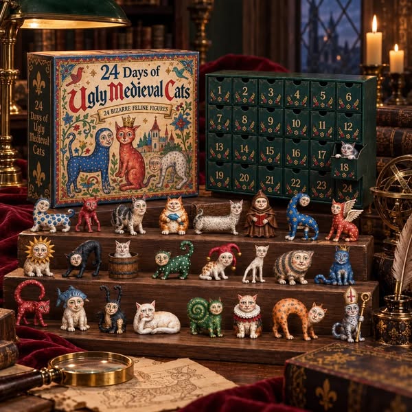 24 Days of Ugly Medieval Cats – Hilariously Weird Cat Advent Calendar 2026