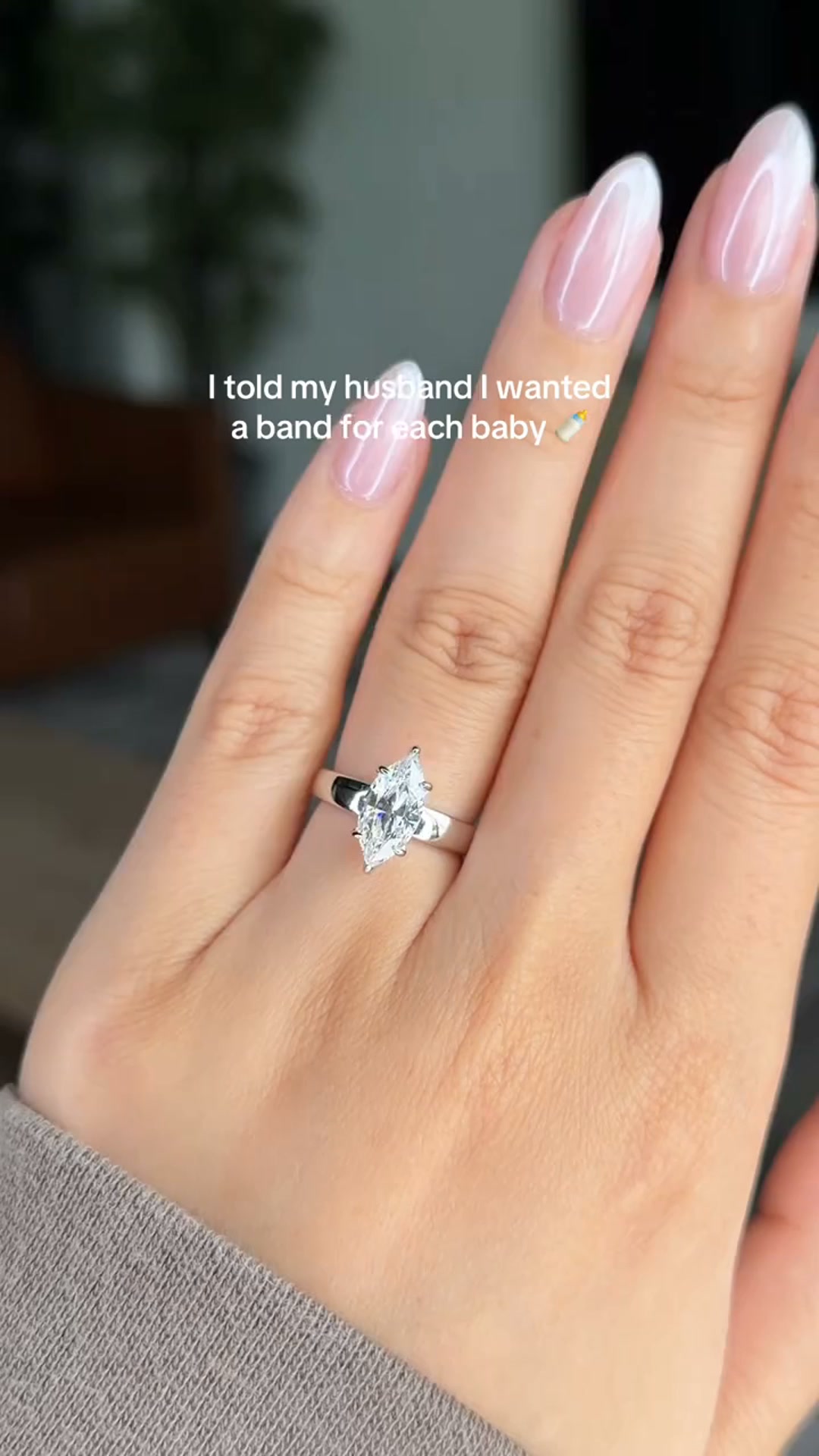 Marquise Three‑Stone Bridal Ring Set