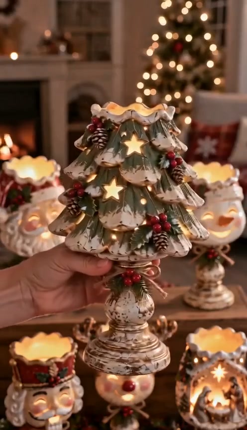 Christmas Heirloom Glow Candle Holder Collection