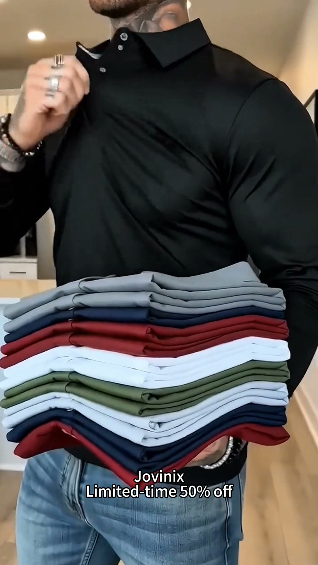 Get this long sleeve polo now while it’s 50% OFF